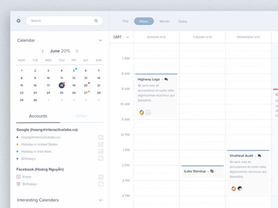 Desktop Calendar App UI