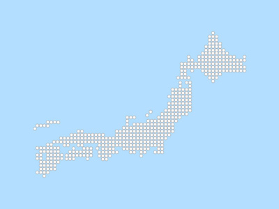 Japanese Map with Circles