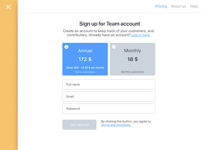 Sign Up Form Concept